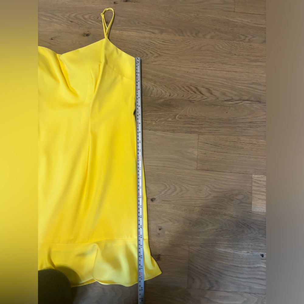 Lovers + Friends Ruffle Mini Dress yellow with sewn in cups - Picture 8 of 8